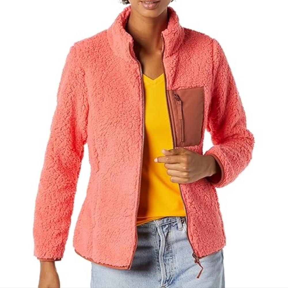 NWT Amazon Essentials Sherpa Fleece Zipper Jacket L
